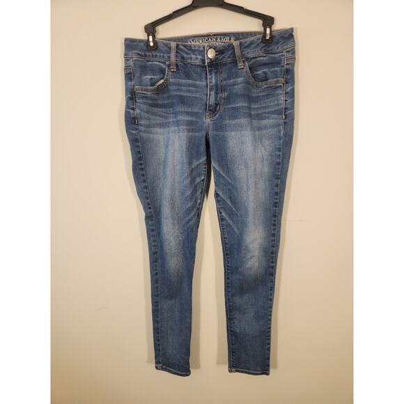 American Eagle Jeans Womens 10 Regular Blue Jegging Straight Super Stretch - Picture 7 of 12